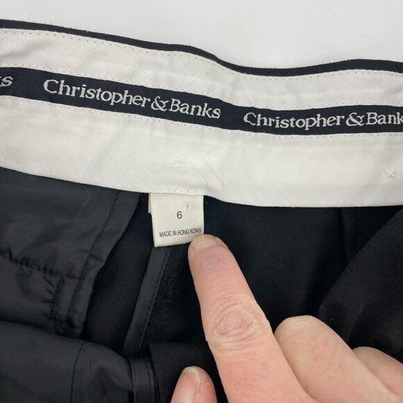 Christopher & Banks Chino Pants Women's 6 Black Mid-Rise Straight Leg Pockets - Picture 3 of 14